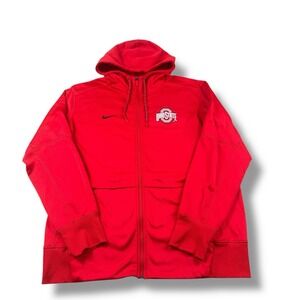 Nike Therma-Fit OSU Ohio State Buckeyes Full-Zip Hoodie Mens Sz Large EUC